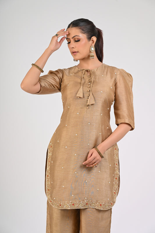 Dull Gold Kurta Set